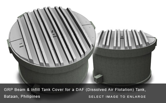GRP Beam & Infill Tank Cover for a DAF (Dissolved Air Flotation) Tank, Bataan, Philipines
