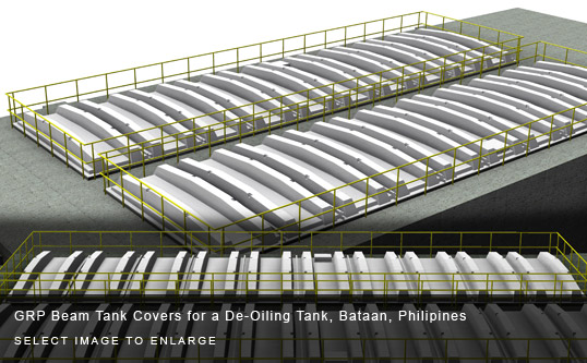 GRP Beam Tank Covers for a De-Oiling Tank, Bataan, Philipines