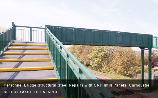 Personnel Bridge Structural Steel Repairs with GRP Infill Panels, Carnoustie