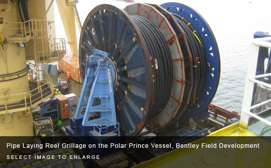 Pipe Laying Reel Grillage on the Polar Prince Vessel, Bentley Field Development