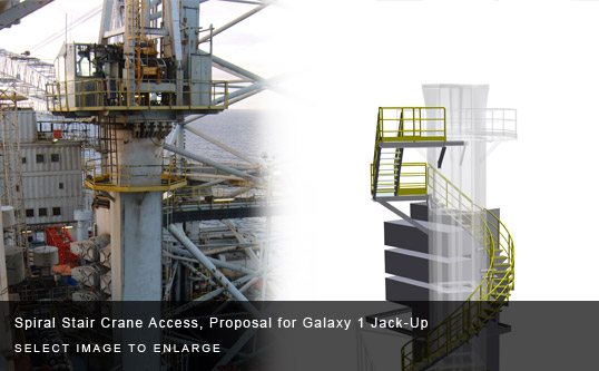 Spiral Stair Crane Access, Proposal for Galaxy 1 Jack-Up