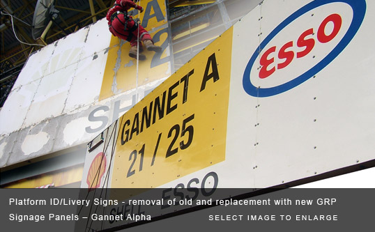 Platform ID/Livery Signs - removal of old and replacement with new GRP Signage Panels � Gannet Alpha