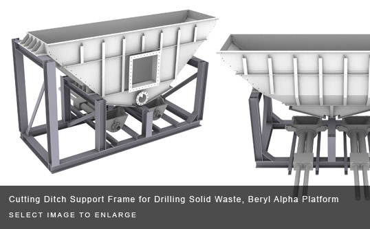 Cutting Ditch Support Frame for Drilling Solid Waste, Beryl Alpha Platform